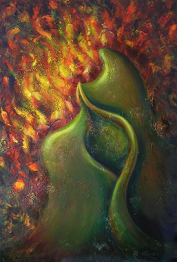 Next to the Fireplace. by Valeriya Khomar