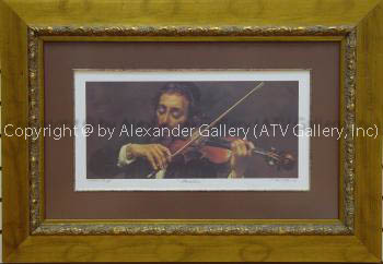 Chasid with Violin by Itshak Holtz