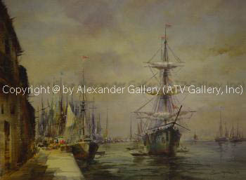 Boats An The Nile, in beautiful frame and non-reflective glass. by Remdy Burke