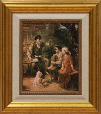 E. Flerova, The Book Reading, Giclee,framed. by Giclee on canvas.