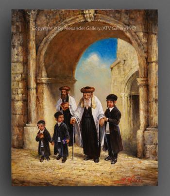 Leaving the Sinagogue. by H. Weiss